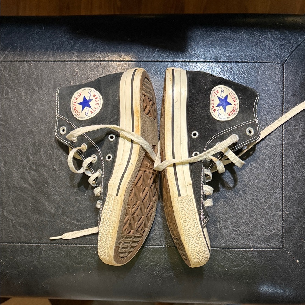 Converse Black and Cream High-Tops - Picture 3 of 7
